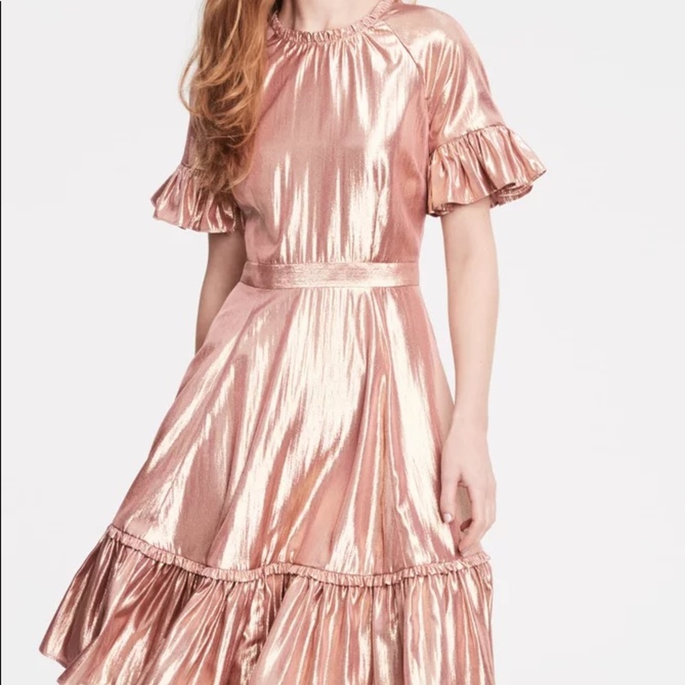 Rachel Parcell rose gold dress.